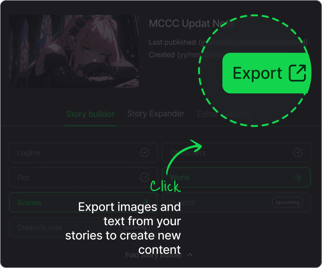 Download all the image files generated on Lewis by selecting the 'Export' button.

You can use the images as they are, or use image-to-video models such as Runway ML to convert them to video clips.