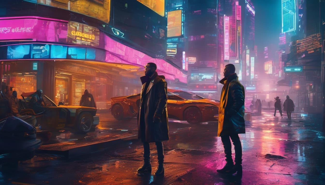 "Neon Embrace: A Cyberpunk Heist of Love and Betrayal"