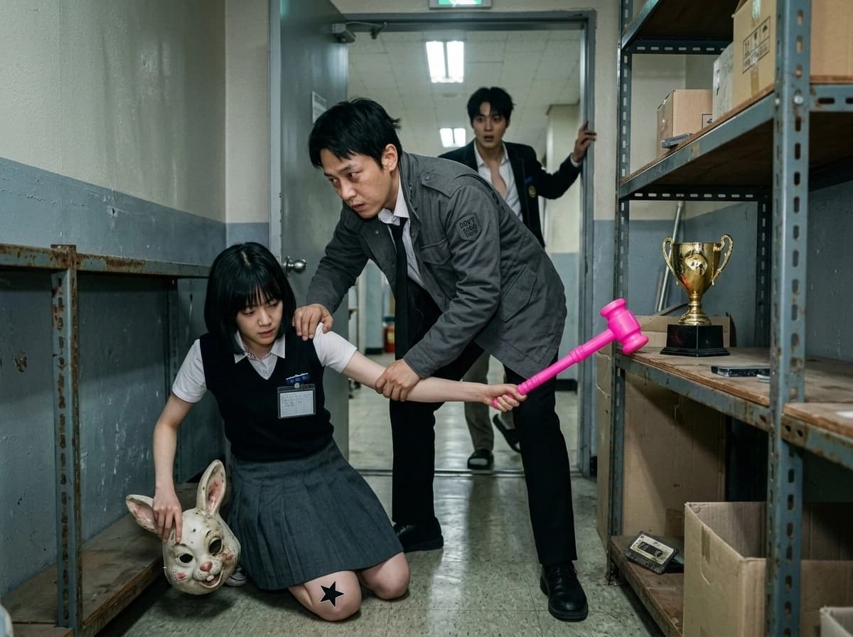 토끼 탈 아래