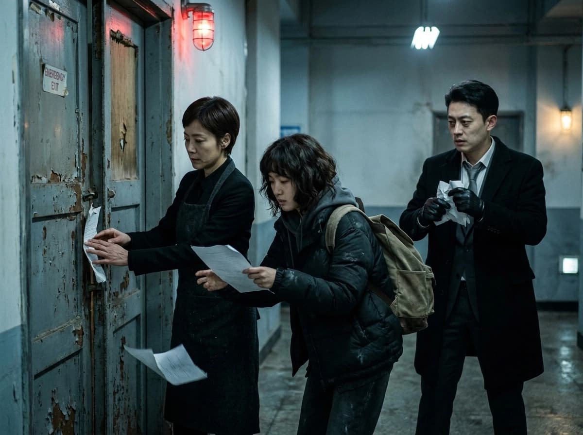 비상통로의 찢긴 체크