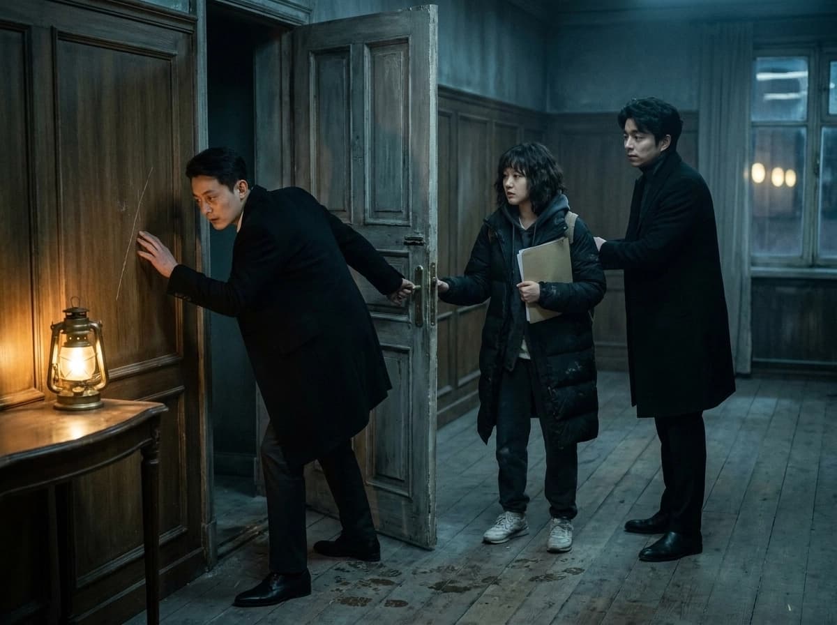 문손잡이 높이의 긁힌 자국