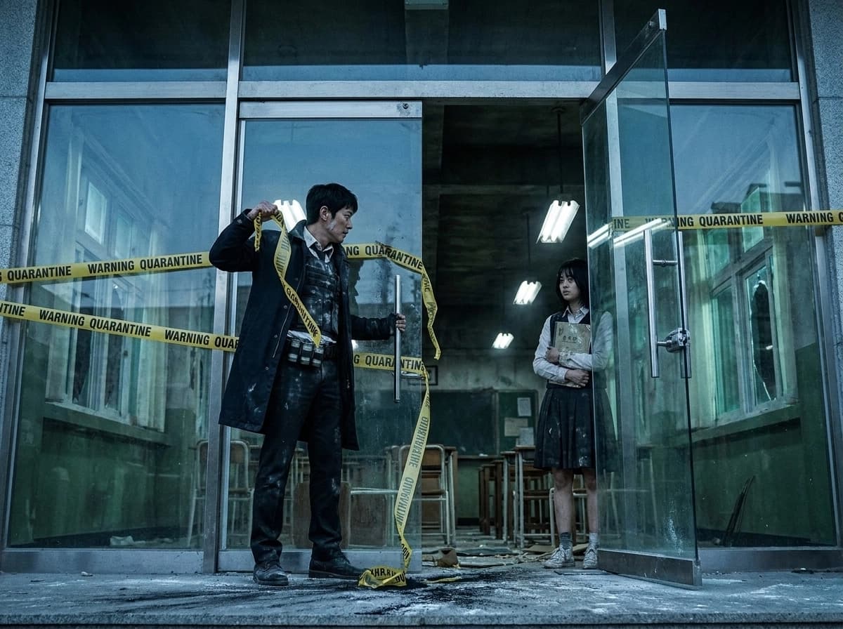봉쇄 테이프를 끊는 손