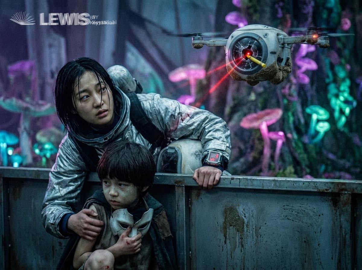 깨진 렌즈의 붉은 점