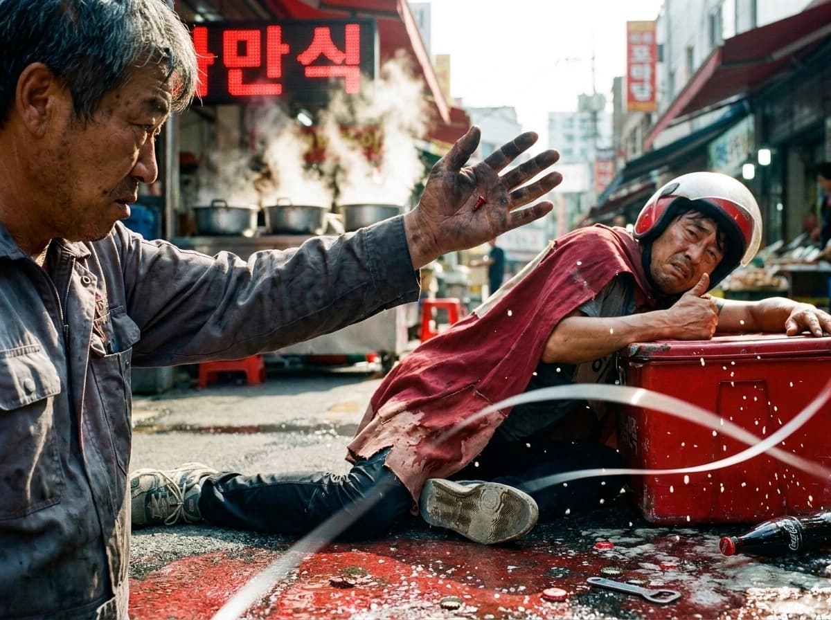 봉식의 손바닥에 놓인 빠진 나사
