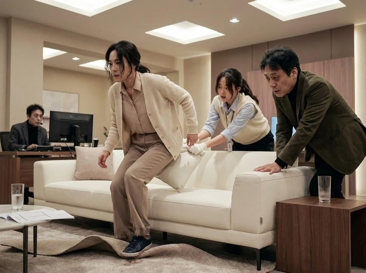 흰 소파가 숨을 고르는 밤