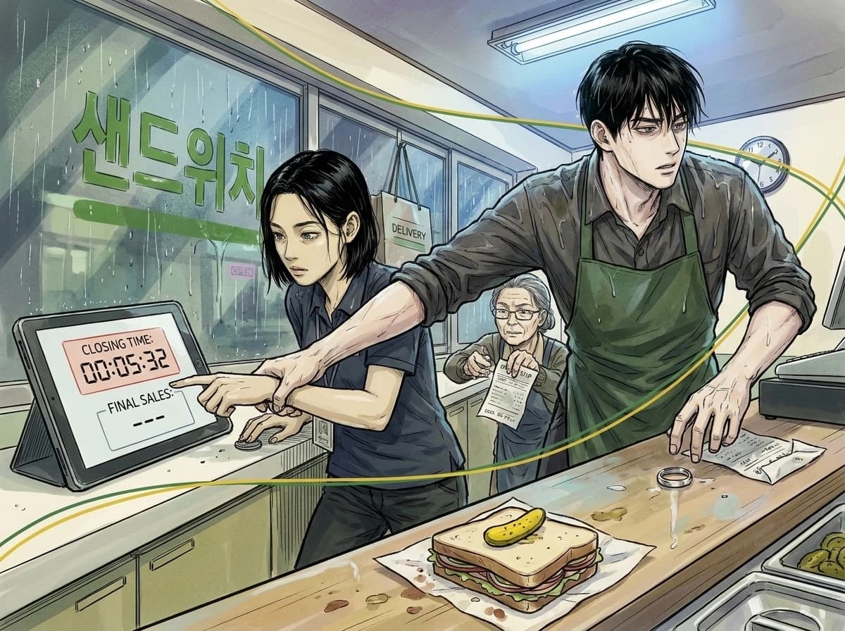 은반지와 젖은 계산대