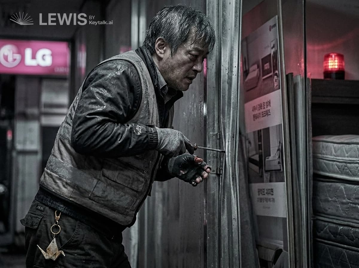 하역 차선의 마지막 흰 선