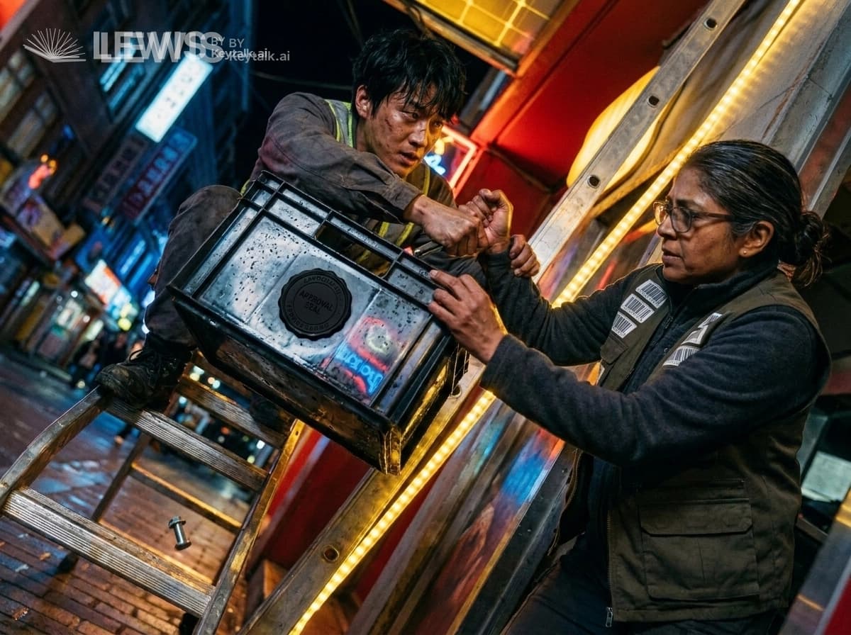 상자를 놓지 않는 손
