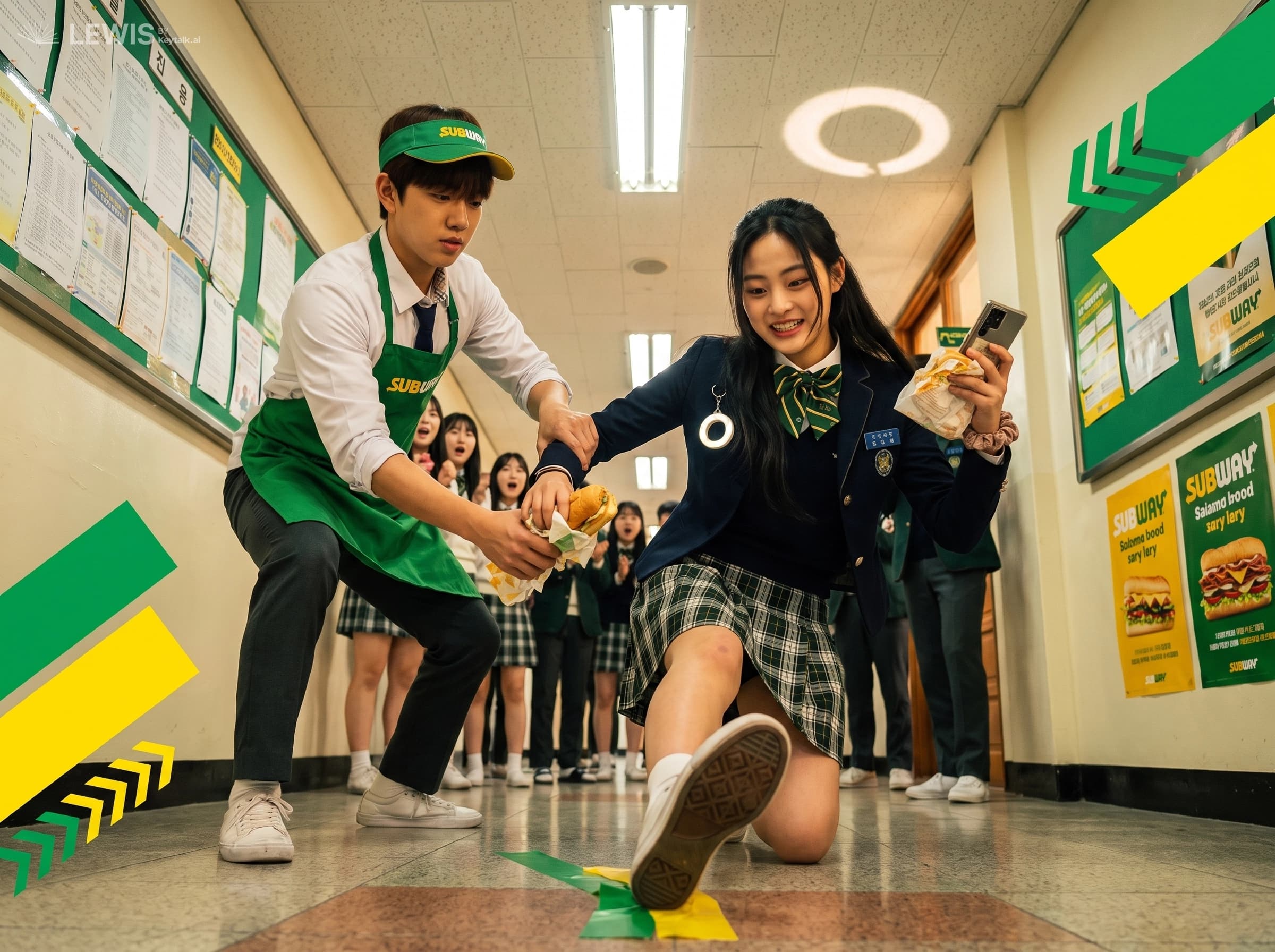 복도에 붙는 발자국