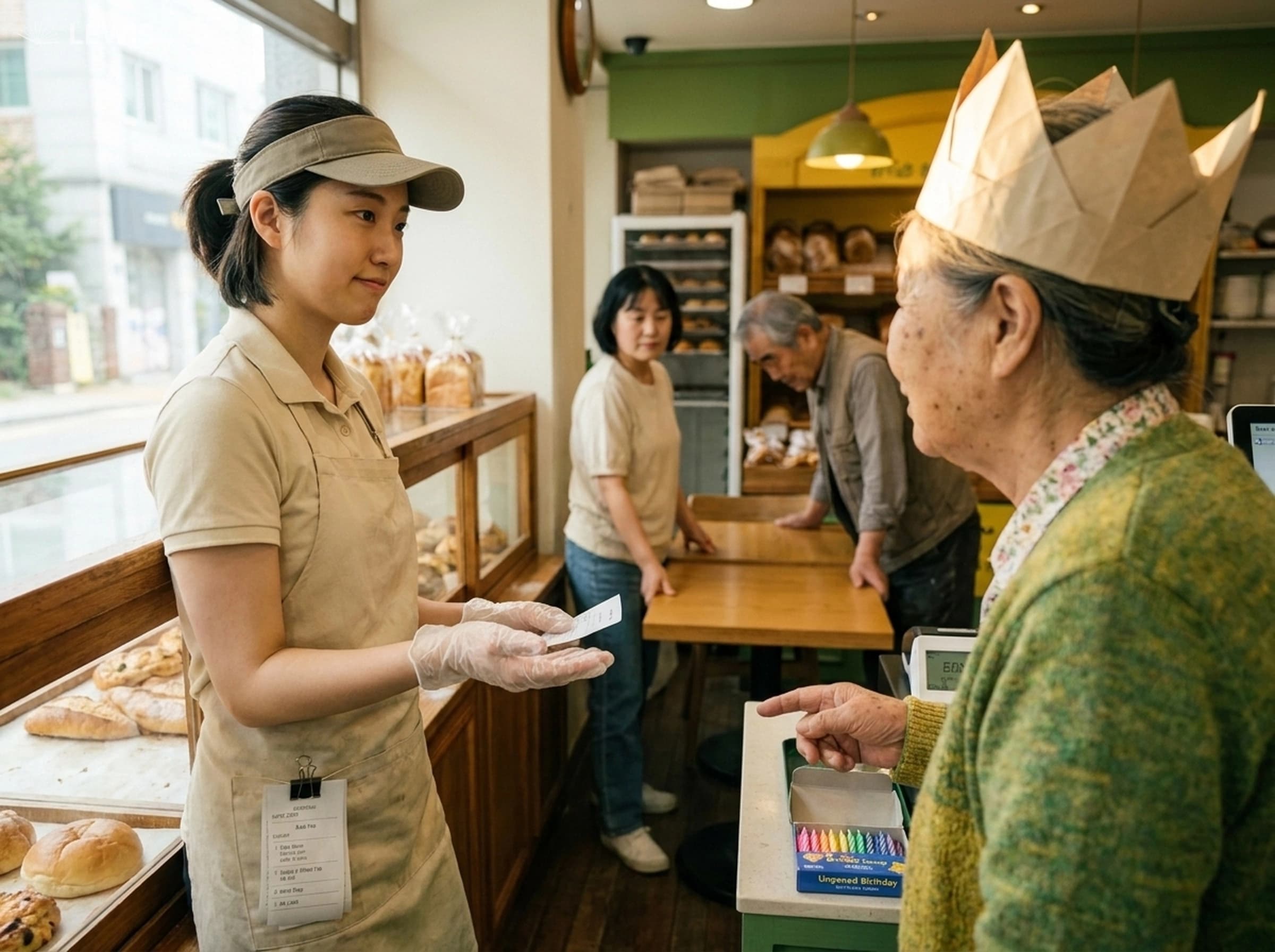 뒤집은 사진 앞의 왕관