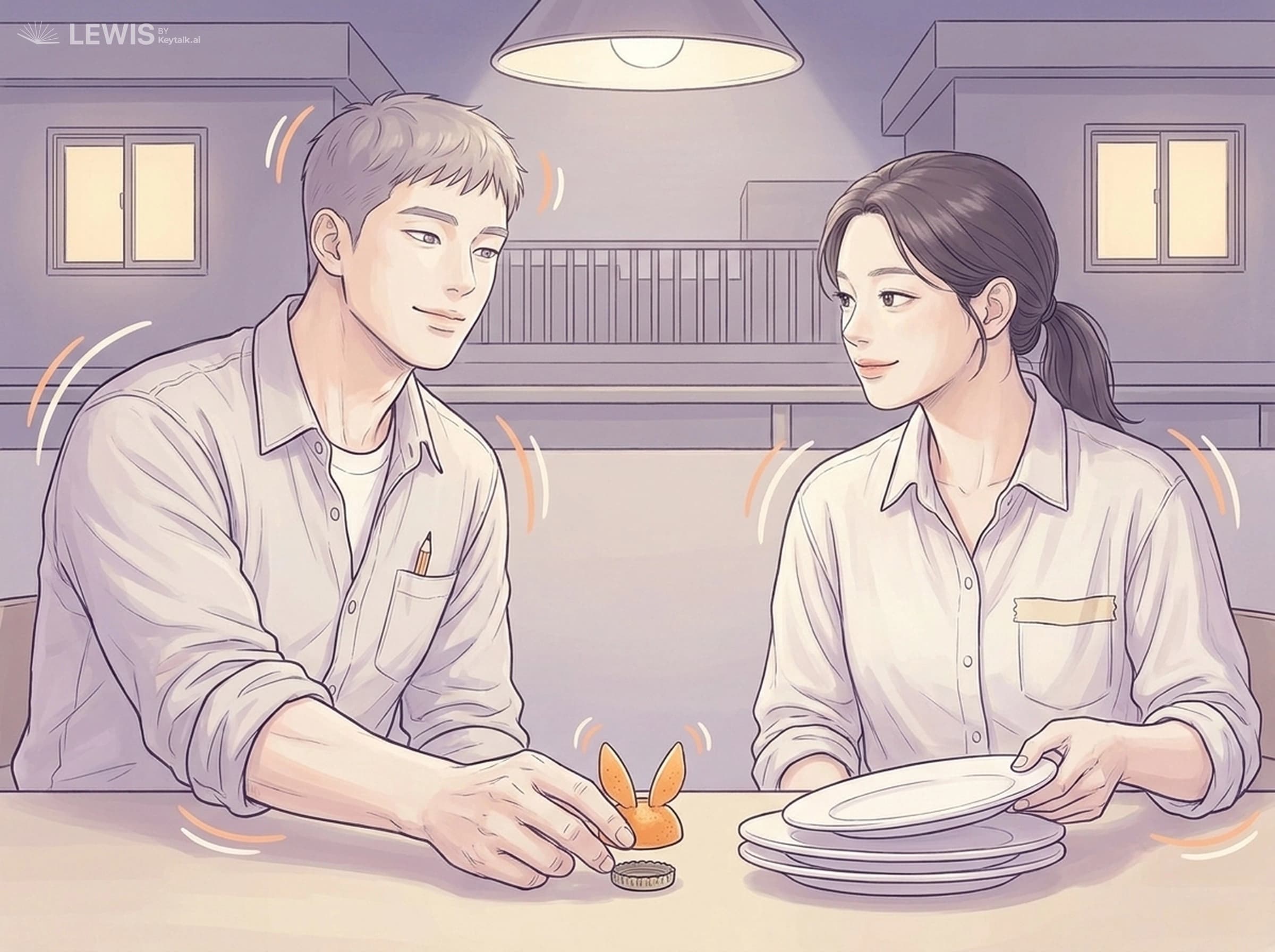 말 대신 밀어놓은 귀