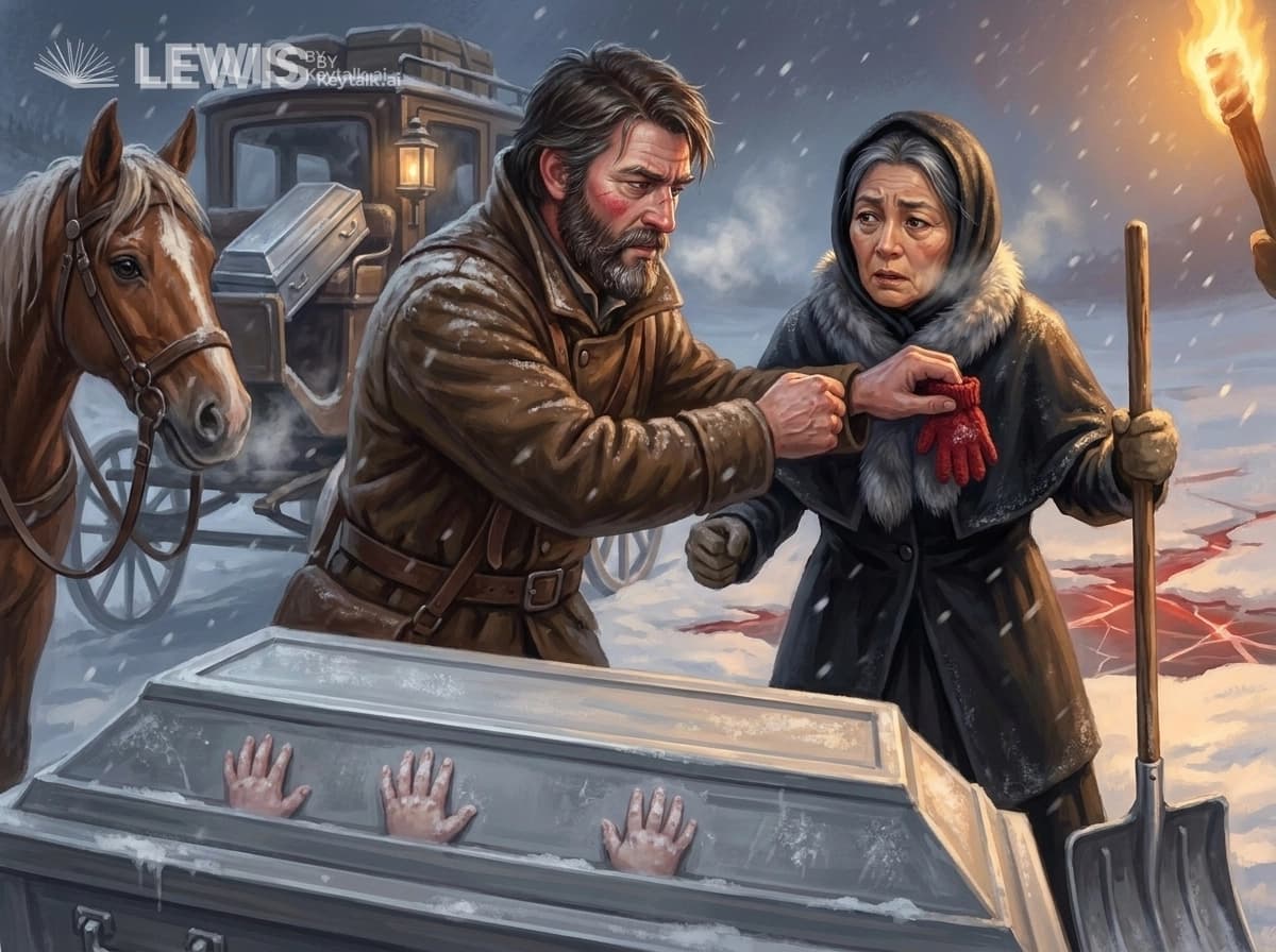 목에 걸린 붉은 손